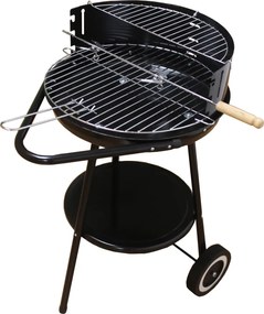 Okruhlý gril na kolieskach 58 x 44 x 72 cm