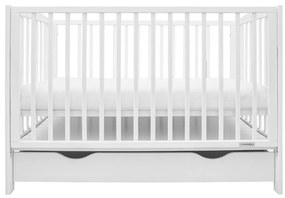 New Baby Detská postieľka Lilly so sťahovacou bočnicou a zásuvkou, biela