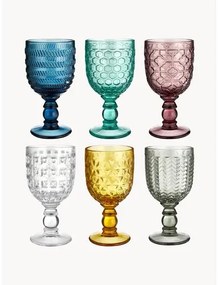 Vzorované poháre na víno Geometrie, 6 ks