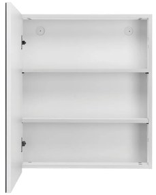 Biela nástenná kúpeľňová skrinka so zrkadlom Støraa Wisla, 60 x 70 cm