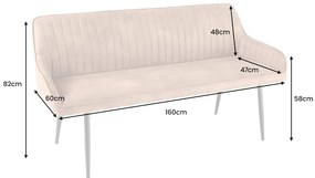 Lavička Turín 160cm hnedá mikrovlákno