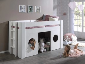 Detská posteľ s domčekom refera 90 x 200 cm biela MUZZA