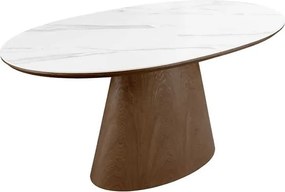 Oválny rozkladací jedálenský stôl Parthenia 160-200 cm tmavý orech