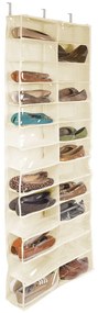 Závesný organizér obuvi, 160x55x16 cm - Béžový