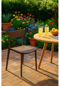 Hnedá plastová záhradná stolička Biá – Bonami Essentials