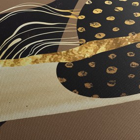 Obraz - Abstrakcia golden brown N⁰1 (s hodinami) (90x30 cm)