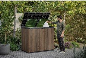 Tmavohnedý plastový záhradný úložný box Deco – Keter