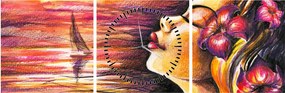 Obraz - Spomienky na leto (s hodinami) (90x30 cm)