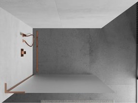 Mexen Kioto L, sprchová zástena Walk-In 100 x 200 cm, 8mm sklo námraza, medený matný profil, 800-100-103-65-30