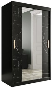 Skriňa Marmur T1 120 čierna/mramor čierna