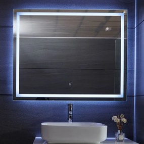 AQUAMARIN kúpeľňové zrkadlo s LED osvetlením, 100 x 80 cm