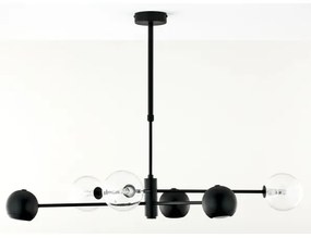 Jupiter 1995 - Luster na tyči MOKA 3xGU10/10W/230V + 3xG9/10W/230V čierna/číra