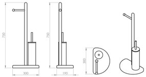 Gedy - Stojan na toaletný papier a WC štetku HIBISCUS lesklý chróm
