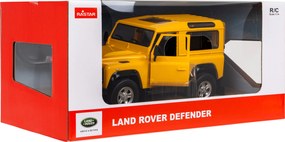Land Rover Defender žltý RASTAR 1:14 model Auto na diaľkové ovládanie + 2,4 GHz diaľkové ovládanie + Manuálne otváranie dverí
