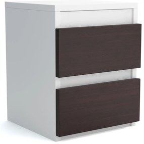 VIKI komoda s 2 zásuvkami Biela/Wenge