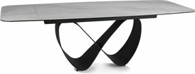Rozkladací jedálenský stôl Infinity 160/240 cm biely mramor/čierny
