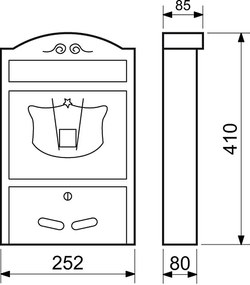 Poštová schránka RICHTER BK.301.SP (strieborná prášková), Richter antik