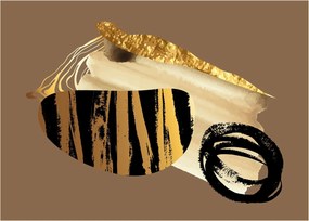 Sklenený obraz - Abstrakcia golden brown N⁰2 (70x50 cm)