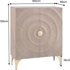 Dizajnová vysoká komoda Venetia 120 cm hnedé mango