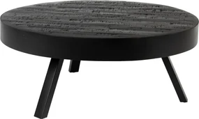 WL-Living Suri okrúhly stôl do obývačky - Čierna, 74 cm