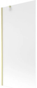 Mexen Next, 1-krídlová vaňová zástena 90 x 150 cm, 6mm sklo námraza, zlatá matná, 895-090-000-00-30-55