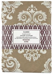 Obliečky Classic bavlna ecru/béž 160x200 + (2) 70x80 Merkury Home
