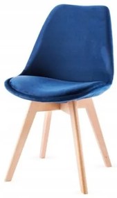 Sammer Jedálenské stoličky na drevených nohách v modrej farbe wf-1058 velvet modra