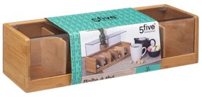 Drevený organizér na čaj Modern, 36x11x9,5 cm
