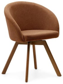 Hnedé čalúnené jedálenské kreslo Marvin – Kave Home