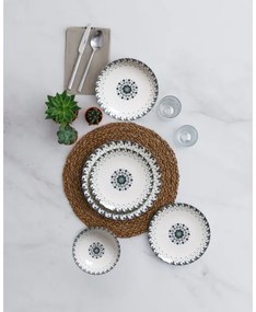 24-dielna jedálenská súprava biela/modrá/porcelán