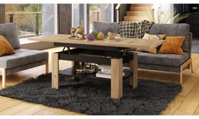 Rozkladací konferenčný stôl so zvíhacou doskou ROY dub/čierna