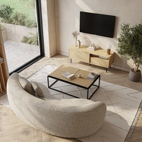 Konferenčný stolík s doskou v dekore duba v čierno-prírodnej farbe 75x120 cm Douro – TemaHome