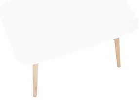 Jedálenský stôl, biela/prírodná, 120x80 cm, CYRUS 2 NEW