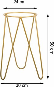 STOJAN NA KVETINÁČ TRIPOD 45X30X24 CM ZLATÁ