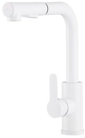 Gamma Side 2, stojanková drezová batéria s výsuvným výtokom h-300, biela, GMA-BSE2-WH