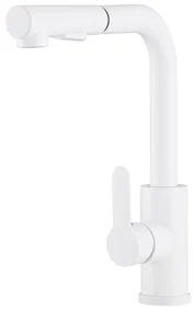 Gamma Side 2, stojanková drezová batéria s výsuvným výtokom h-300, biela, GMA-BSE2-WH