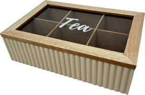 Koop Dóza na čaj so šiestimi priehradkami béžová