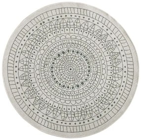 NORTHRUGS - Hanse Home koberce Kusový koberec Twin-Wendeteppiche 103103 creme grün – na von aj na doma - 240x240 (priemer) kruh cm