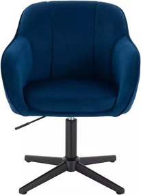 LuxuryForm DESIGN Stolička AVOLA VELUR na čiernom kríži - modrá