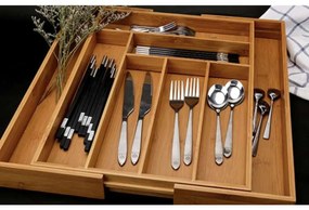 eCarla Organizér do zásuvky, príborník, bambusový, nastaviteľný ISO 33,5-50x46x4,6cm