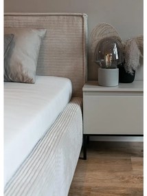 Manželská posteľ 160 cm Fatime (s roštom) (s úl. priestorom) (béžovosivá + čierna). Akcia -19%. Vlastná spoľahlivá doprava až k Vám domov. 1099170