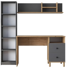 Moderná súprava Darah s písacím stolom, knižnicou a policou orech/antracit