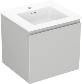 Mexen Orio, kúpeľňová skrinka 50 cm s umývadlom Otis, 1 zásuvka, šedá matná/biela matná, 91A10-05047-1-BF62-W18M01