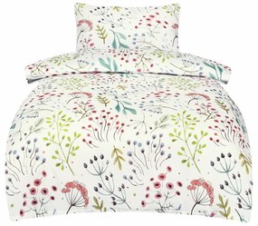 Biele obliečky na jednolôžko z bavlneného saténu 140x200 cm Jasmine – My House