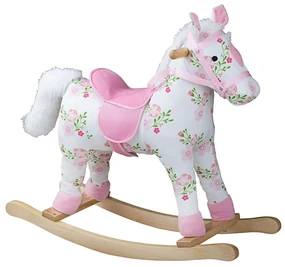 Bigjigs Toys Drevený hojdací kôň s kvetmi