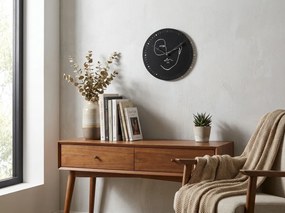 Nástenné hodiny LINE FACE 29 cm, čierne
