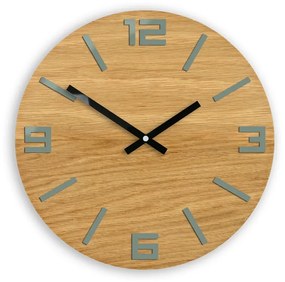ModernClock Nástenné hodiny Arabic Wood hnedo-šedé