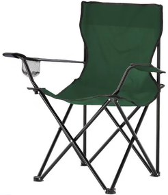 Turistická skladacia stolička zelenej farby