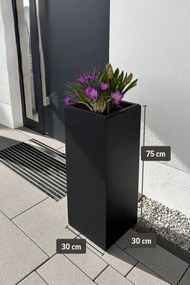 Kvetináč BLOCK, sklolaminát, výška 75 cm, antracit
