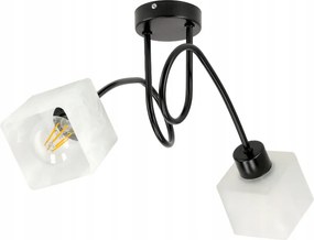 LED stropná závesná lampa, Loft, 2xE27, mliečne sklenené tienidlo